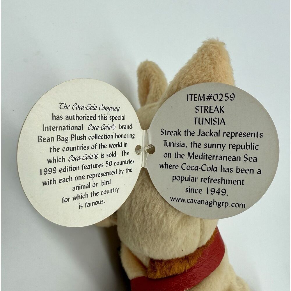 Coca-Cola International Bean‎ Bag Plush No.259 Tunisia Streak Jackal 1999 - Picture 5 of 6